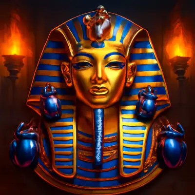 Goldene Pharaonenmaske bewacht von Skarabäen in Legacy of Dead von Play'N'Go.