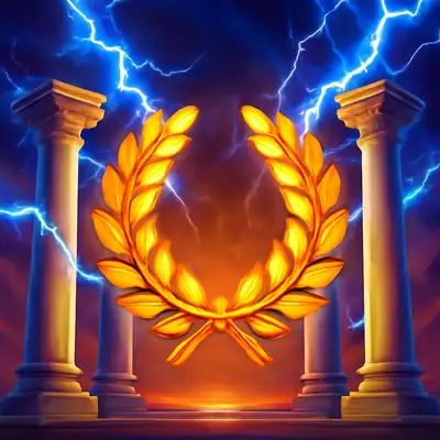 Blitze zucken über Marmorsäulen im Spiel Rise of Olympus von Play'N'Go.